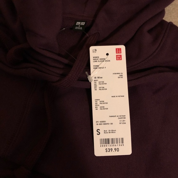 💜UNIQLO Oversized Long Sleeve Hoodie Dress - Picture 3 of 5